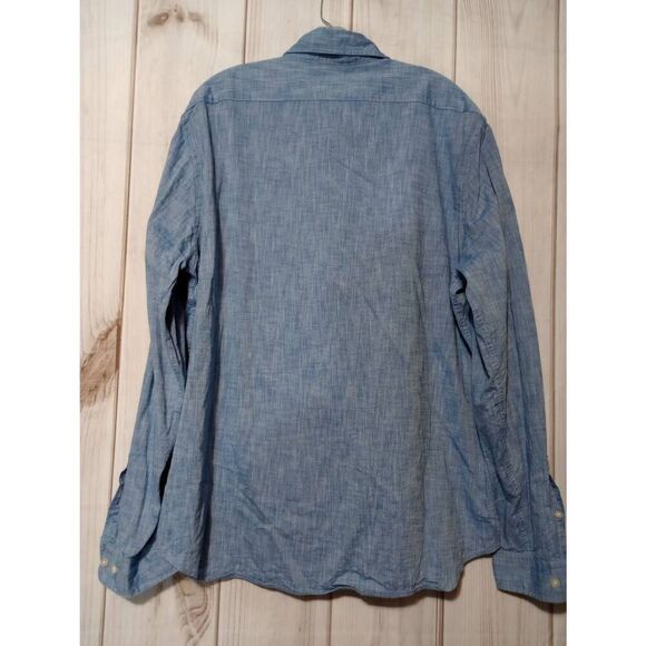 Express Shirt Men's XXL Chambray Button Front Long Sleeve - Picture 2 of 8